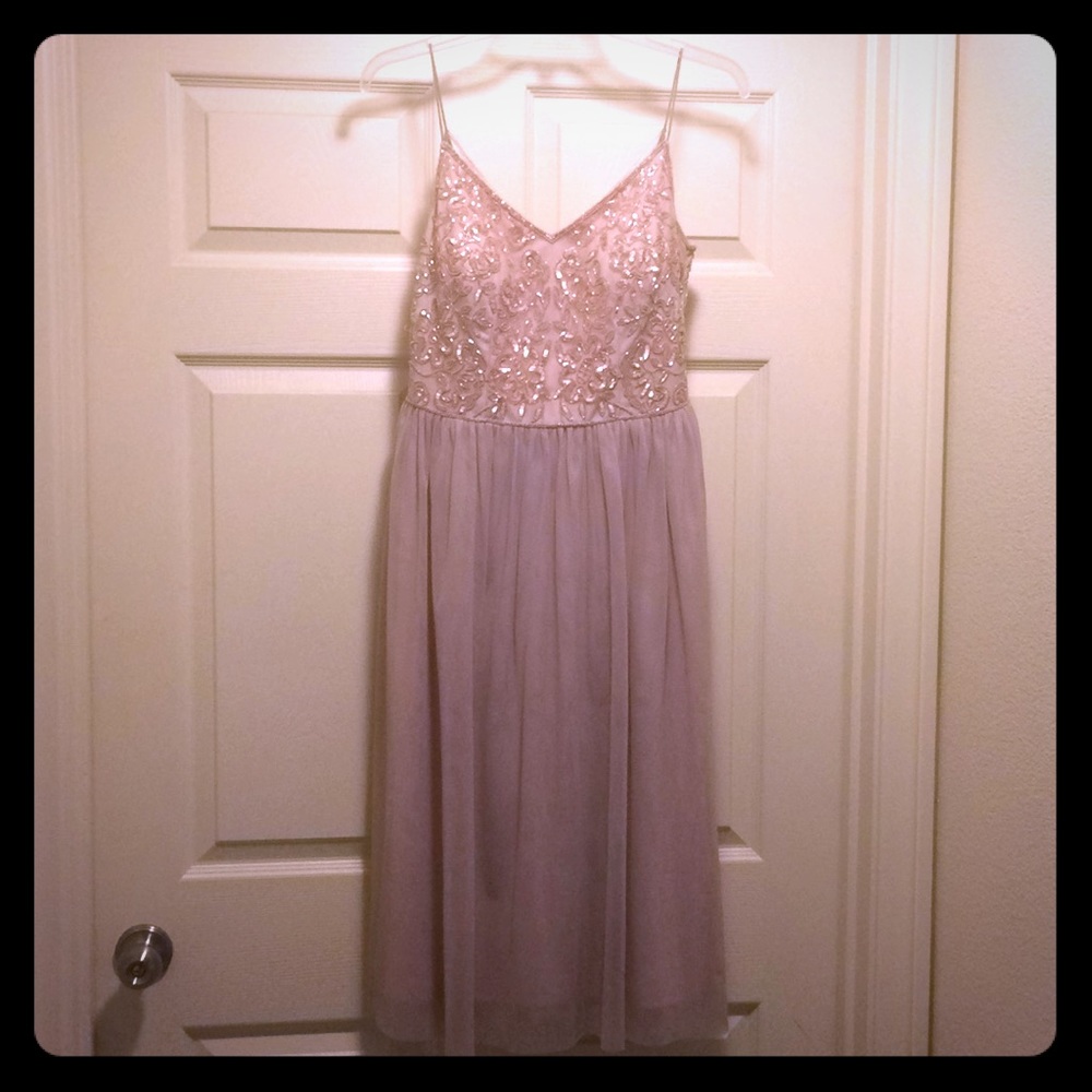 Pretty beaded cocktail flowy dress! BHLDN